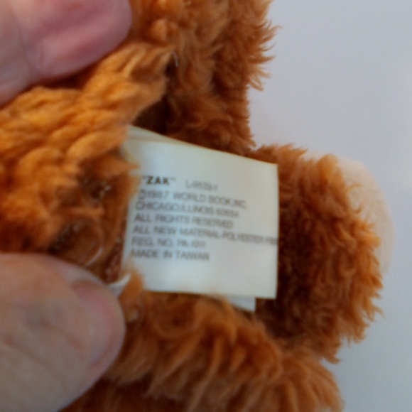 Vtg 1987 Early World of Learning Monkey Puppet Stuffed Animal Plush - Picture 8 of 9